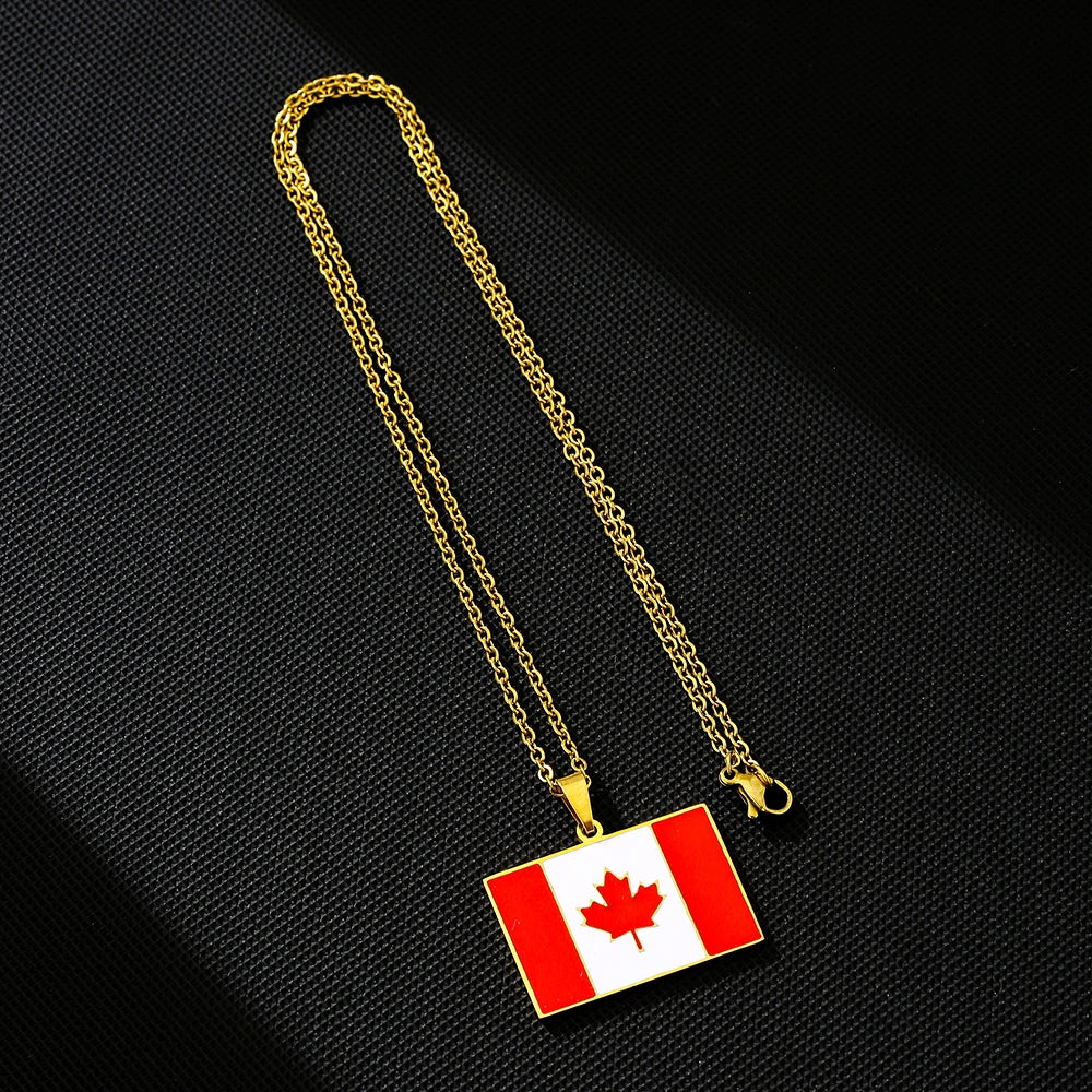 Canada Flag Pendant Necklace