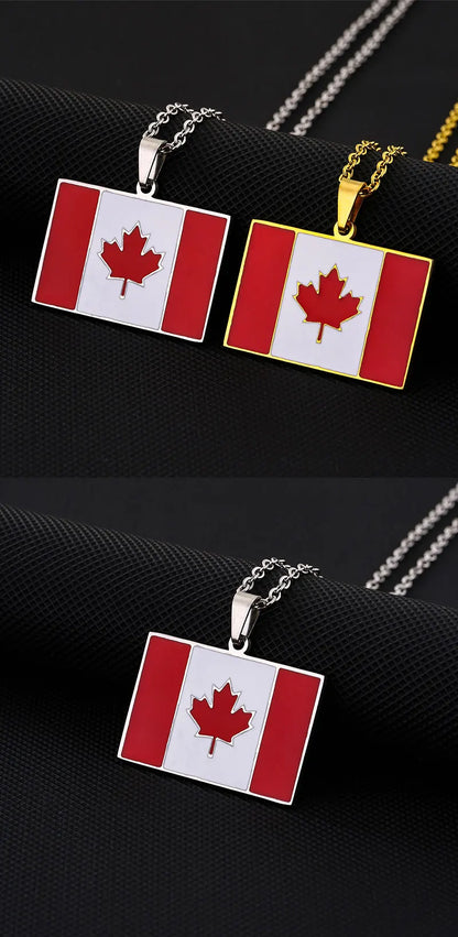 Canada Flag Pendant Necklace
