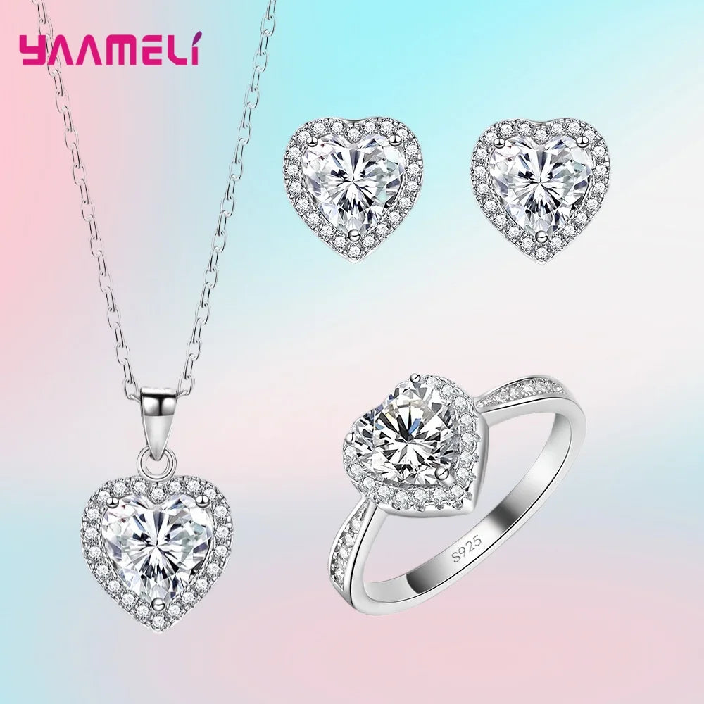 Luxara LoveSet™ – Heart Jewelry Set | Necklace, Earrings & Ring