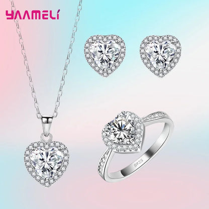 Luxara LoveSet™ – Heart Jewelry Set | Necklace, Earrings & Ring