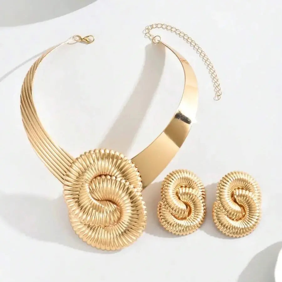 Bold Swirl Necklace & Earrings Set