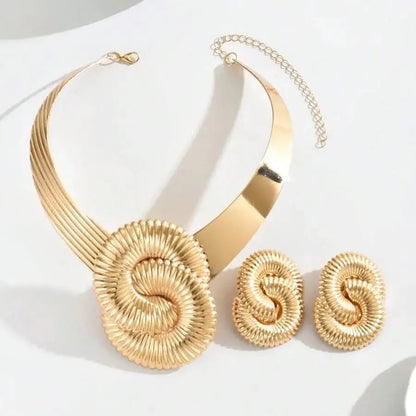 Bold Swirl Necklace & Earrings Set