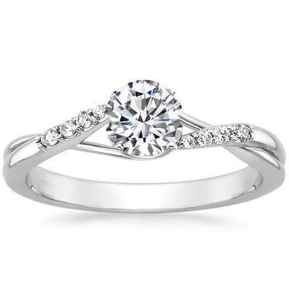 925 Sterling Silver Heart-Cut Moissanite Ring