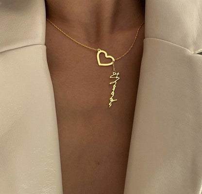 Luxury Custom Name Necklace with Heartbeat