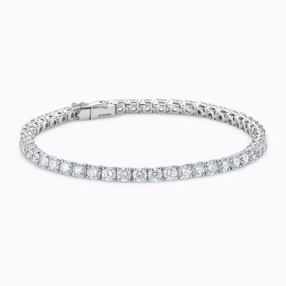 925 Sterling Silver & Diamond Bangle – Elegant 18K Gold Plated