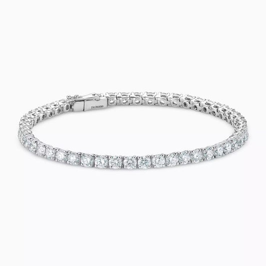 925 Sterling Silver & Diamond Bangle – Elegant 18K Gold Plated