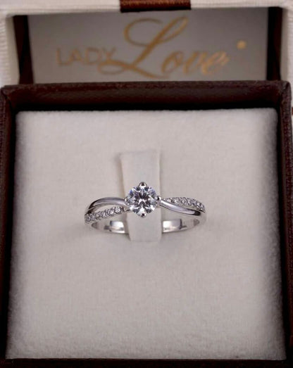 925 Sterling Silver Heart-Cut Moissanite Ring